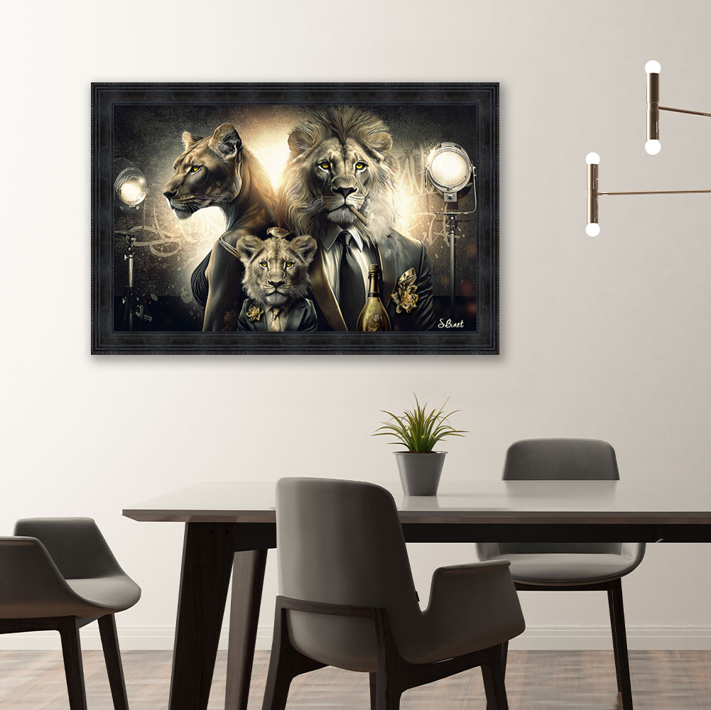 sylvain-binet-lion-et-lionne-luxury-image-encadree-tableau-annette-carrelage-narbonne