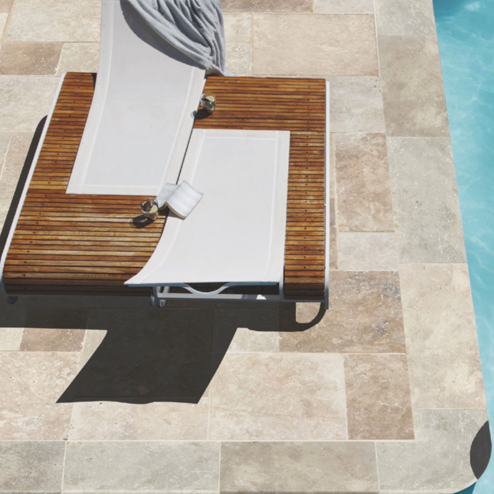 margelle travertin Classic mix et Standard mix annette carrelages narbonne