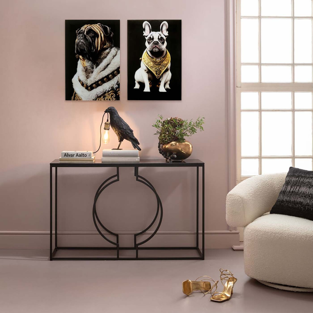 Tableau en Verre Bouledogue Collier Doré - 40x60 cm - annette carrelages narbonne