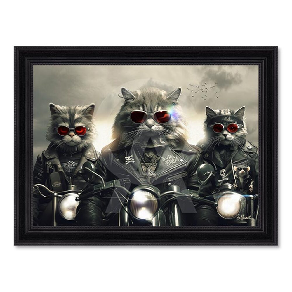 Tableau Chats Motos – Sylvain Binet