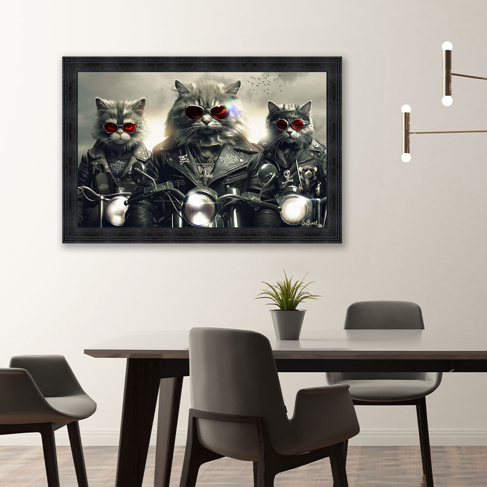 Tableau Chats Motos – Sylvain Binet