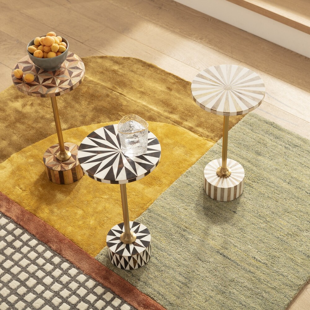 Table d’appoint Domero Star Marron et Blanche - 40 cm Kare Design - annette carrelages narbonne